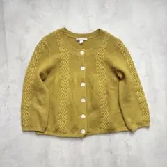 【HUMAN WOMAN】短丈ミドルゲージケーブルカーディガン 2サイズ