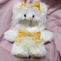おすわりぬい　ぬいぐるみ用 着ぐるみ ホワイト イエロー ぬい服　おしゃぶり付き