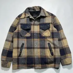 70s ジェーシーペニー ウールシャツジャケット M相当 チェック裏ボア7910
