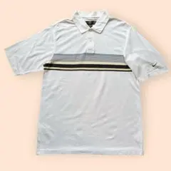 00s ナイキゴルフ 半袖 ポロシャツ ボーダー 刺繍ロゴ L