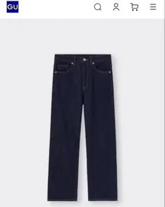 GU ダークブルー ストレートデニム 221-342379