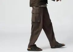 ユニクロC ワイドフィットカーゴパンツ　ダークブラウン S