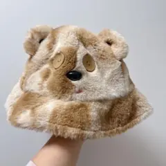 ティム　バケットハット　ベージュ まだら ブラウン 58cm