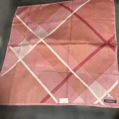 BURBERRY チェック柄 ハンカチ ピンク系
