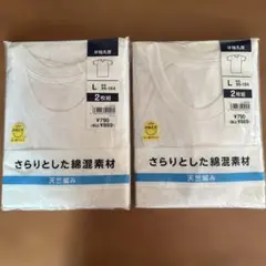 綿混素材 半袖Tシャツ 2枚組 Lサイズ2セット