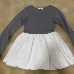 バイカラーバルーンペプラムリブニットトップス