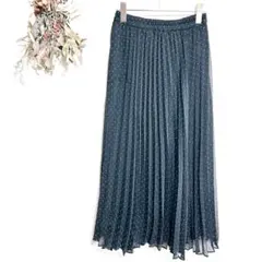 【アースミュージックアンドエコロジー】スカート　マキシ丈　プリーツ　水玉　総柄