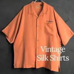 EAGLE DRY GOODS シルク開襟シャツ 企業ロゴ刺繍 XLヴィンテージのサムネイル