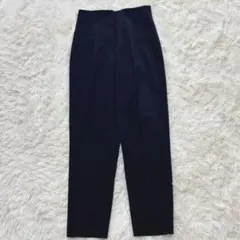 ザラ テーパードパンツ センタープレス ネイビー M シンプル　脚長　きれいめ