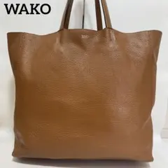 WAKO ワコウ 銀座 和光 シボ革 A4バッグ ブラウン レザー トートバッグのサムネイル