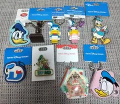東京ディズニー　ドナルドダック　バッジ　キーチェーン　ブロック　ブロンズ像