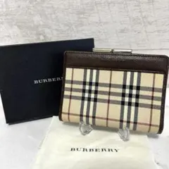 バーバリー　ノバチェック　がま口財布　二つ折り財布