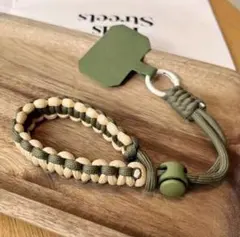 落下防止 スマホストラップ パラコード 太め編み丈夫 長さ調整可ドローコード付き