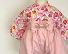 ベビー袴 女の子 和装 70~80cm 花柄 Ｎｏ158