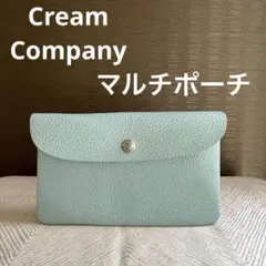 【美品】Cream Company レザー マルチポーチ 水色のサムネイル
