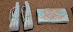 草履と金色クラッチバッグセット