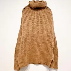 アバクロンビー&フィッチ ざっくり編み タートルネック ニット XS キャメル