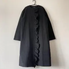 美品 YOKOCHAN ヨーコチャン フロントラッフルコート ベルト付 36