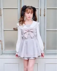 LIZLISA セーラーカラーセットアップ グレー