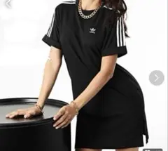 adidas originals ロールアップスリーブTシャツワンピース S