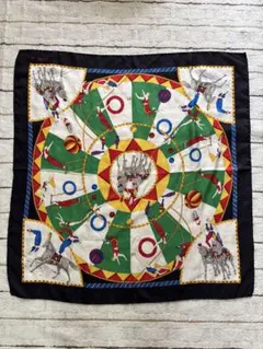 CELINE シルクスカーフ 馬とサーカス柄　イタリア製