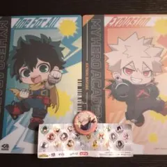 くら寿司×僕のヒーローアカデミア 緑谷出久 爆豪勝己 缶バッジ 下敷き