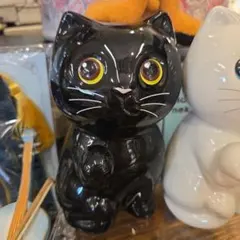 ネコ貯金箱　黒