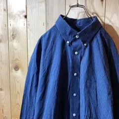 ss2776 ROUNDTREE&YORKE ボタンダウンシャツ 紺 XL