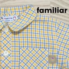 familiar　ファミリア　長袖　シャツ　ネルシャツ　チェック　イエロー　黄色