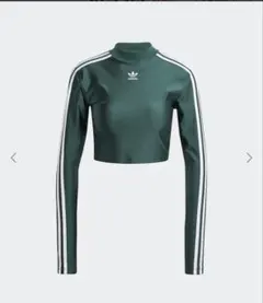adidasスリーストライプスクロップド 長袖Tシャツ