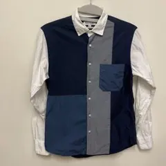 BEAUTY & YOUTH パッチワーク長袖シャツ S