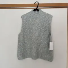 ライトブルー ニットベスト M-L