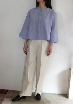 HUNCH フレンチリネンミックス イージーストレートパンツ オフホワイト