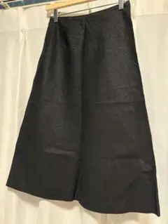 ヴィンテージ A.P.C. 光沢 ブラック フレアロングスカート 36