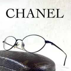 美品 CHANEL 香奈兒 眼鏡 2001 海軍藍鏡框
