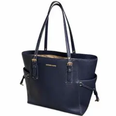 美品】マイケルコース VOYAGER トートバッグ A4 ネイビー 濃紺 底鋲 
