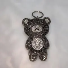 ラインストーン クマ型バッグチャーム（キーホルダー）