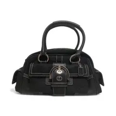 極美品 COACH シグネチャー ソーホー ハンドバッグ金具 ブラック Y2K