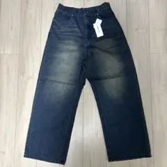 ダークブルー ワイドレッグデニム