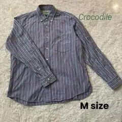 クロコダイル　長袖　ストライプシャツ