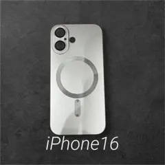 マグセーフ　iPhone16 スマホケース　シリコンカバー　レンズ保護　シルバー