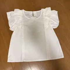 美品　ティアクラッセ　Lサイズホワイト フリル袖 ブラウス 半袖のサムネイル