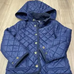 ポロラルフローレン　ネイビー キルティング中綿コート フード付き