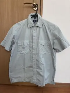 old stussy 半袖ワークシャツ グレー Sのサムネイル