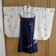 花柄着物ドレス（青色・白色）