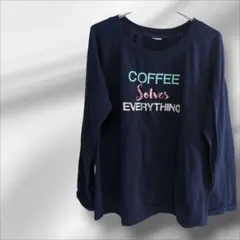 ネイビー トレーナー 'COFFEE Solves EVERYTHING'