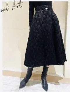 ウール ひざ丈スカート