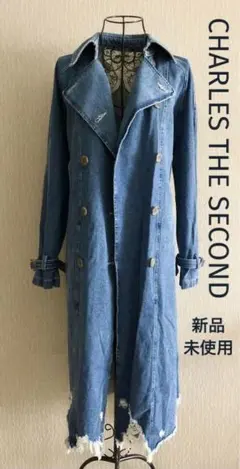 デニムコート　ジャケット　アウター　ダメージデニム　トレンチコート