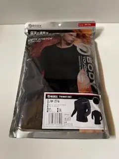 BODY TOUGHNESSクルーネック長袖シャツ 黒 3Lサイズ