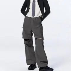 GU コンバーチブルワイドカーゴパンツ　xs 2way